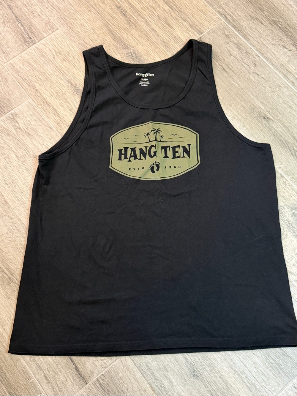 Hang Ten T shirt mens Black Tank Top XL Beach Coastal Summer